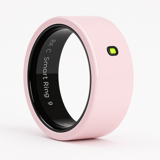 Smart Ring - Fitness Ring for Men and Women, Android iOS in pink ceramic design for fitness tracking and style.