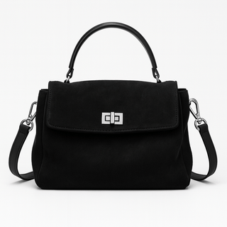 Suede Crossbody Bag made from genuine suede leather, featuring a stylish design and versatile wearability.