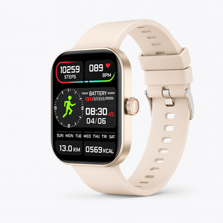 Smart Watch HD Screen Waterproof displaying health stats, steps, battery, and fitness metrics on a stylish design.