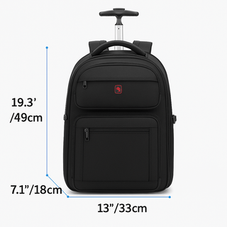 Travel Bag - Business Backpack featuring measurements of 19.3 inches height, 13 inches width, and 7.1 inches depth.
