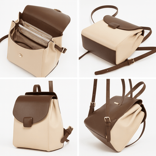 Mini Backpack for Women - Two-Tone Leather featuring premium leather, multiple compartments, and stylish design.