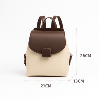 Mini Backpack for Women - Two-Tone Leather with dimensions 26CM height, 21CM width, and 13CM depth.