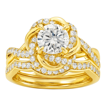 Moissanit-Diamantringe Set