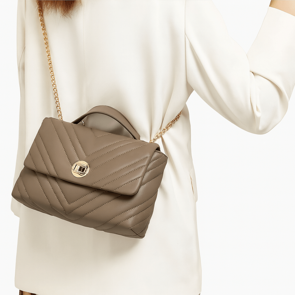 Shoulder Bag with Gold Chain