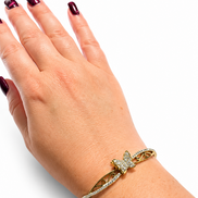 Bracciale Rigido con Farfalla e Cristalli