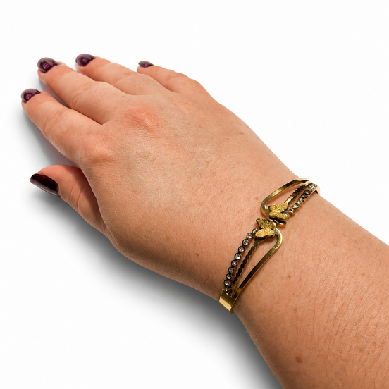 Bracciale Rigido con Farfalle Decorative