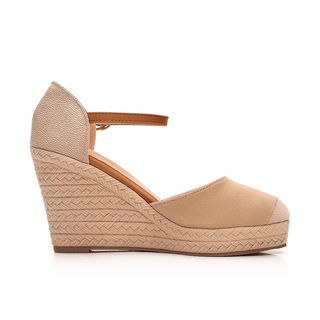 Espadrille Sandals - Women's Casual Footwear featuring ankle strap and wedge heel design.