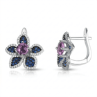 Flower Stud Earrings Amethyst Gemstones - Marùe