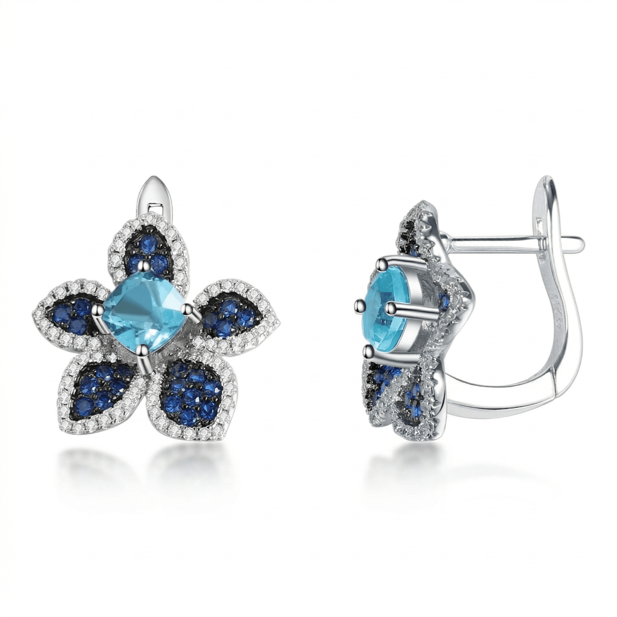 Flower Stud Earrings Amethyst Gemstones - Marùe