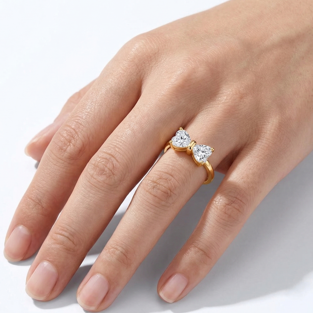 Anelli Moissanite con fiocco in Argento Sterling 925