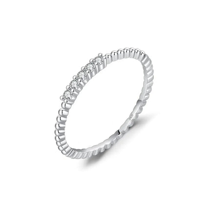 Geometric Cocktail Ring 925 Sterling Silver featuring moissanite stones in prong setting, elegant and lightweight design.