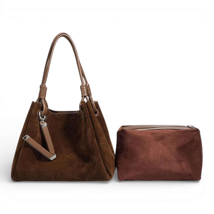 Wildleder-Handtasche Echtes Leder