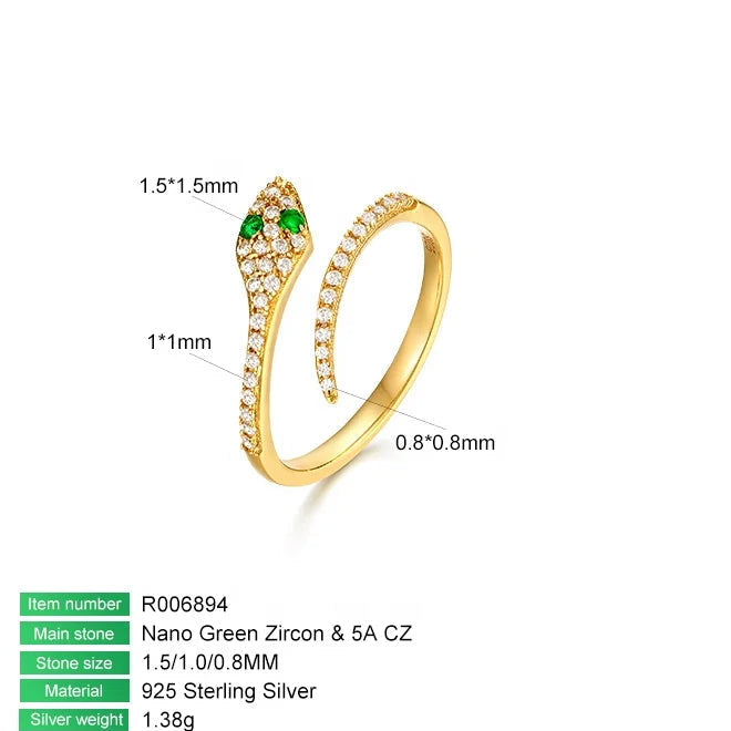 Snake Wrap Ring 925 Sterling Silver
