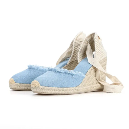Women’s Denim Espadrilles Wedge Sandals