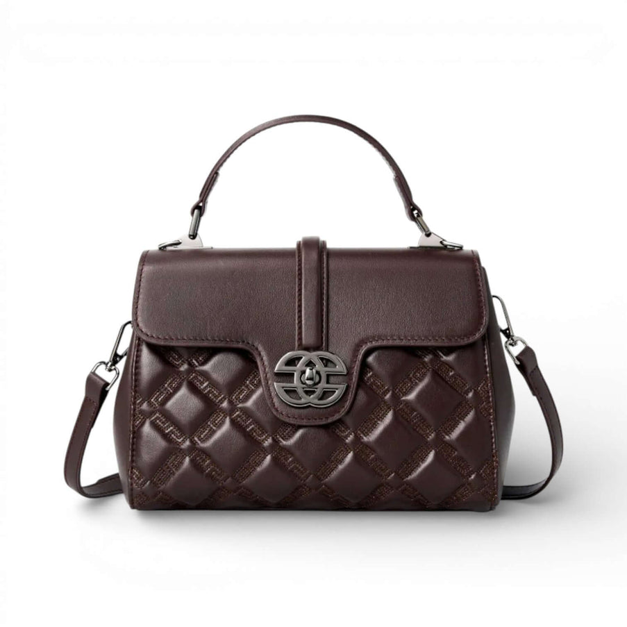 Women's Genuine Leather Crossbody Bag with Cotton Lining