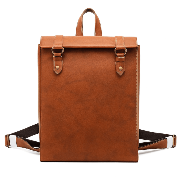 Handmade genuine leather softback backpack in brown, stylish and durable for work, travel, and everyday use.
