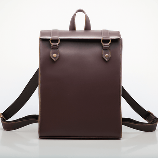 Handmade genuine leather backpack in brown, softback design, perfect for work, travel, and everyday use.