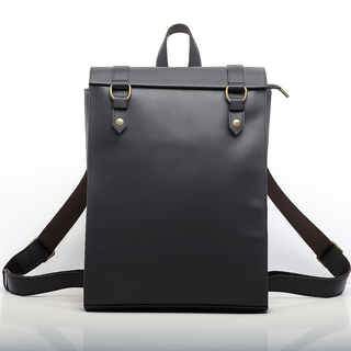 Handmade genuine leather backpack in black, softback design perfect for work, travel, and school.