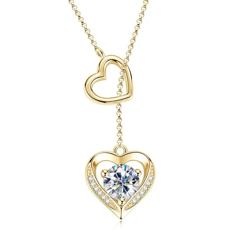 Heart Shaped Moissanite Necklace Sterling Silver 925
