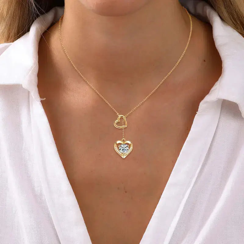 Heart Shaped Moissanite Necklace Sterling Silver 925