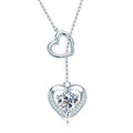 Heart Shaped Moissanite Necklace Sterling Silver 925