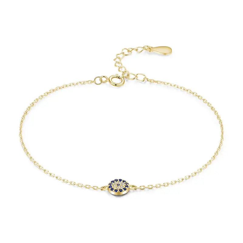 Elegant Bracelet 925 Sterling Silver with zircon and crystal stones in trendy chain design.