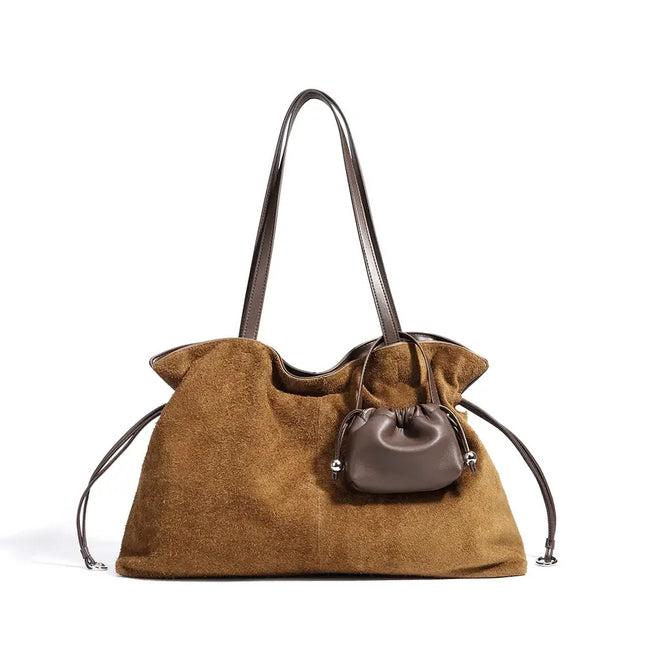 Genuine Cowhide Suede Shoulder Bag