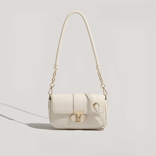 Shoulder bag trendy hip hop in soft pink with stylish croc texture, featuring a modern design and practical storage.