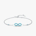 Infinite Love Bracelet 925 Sterling Silver with turquoise accents, handcrafted fine jewelry.