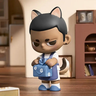 Kubo Pop Mart action figure, collectible model in brown and blue, featuring unique design and craftsmanship for fans.