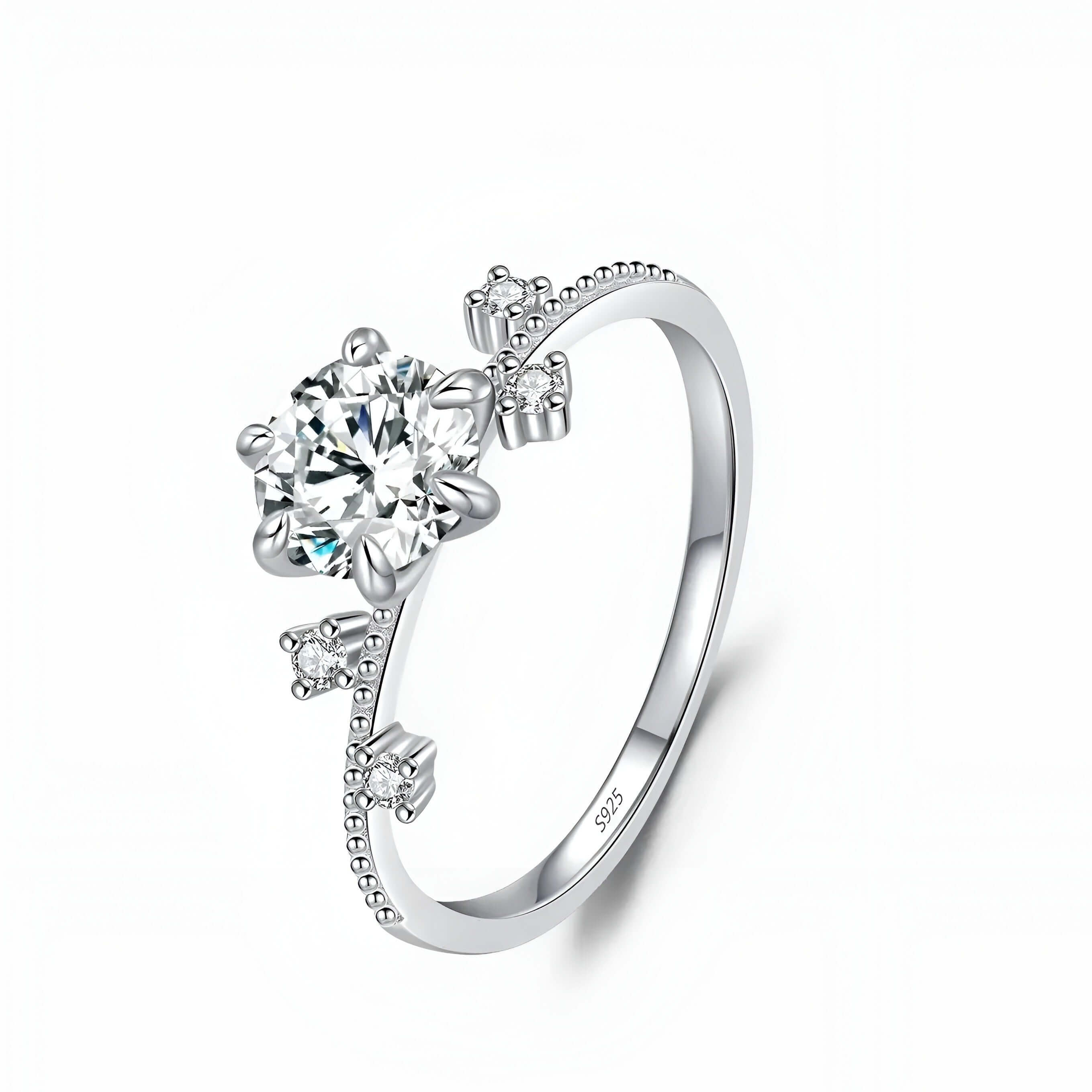Lab Diamond Moissanite Ring 925 Sterling Silver