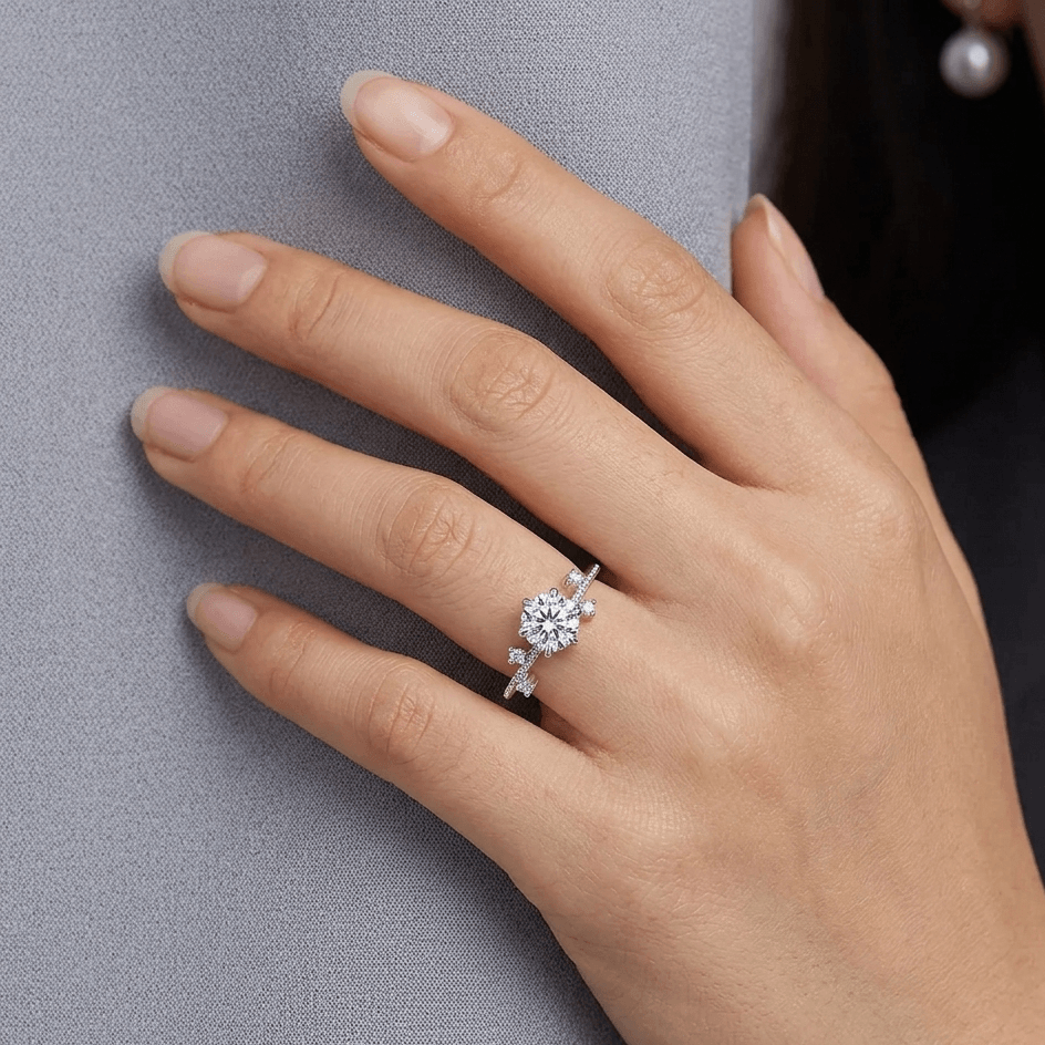 Lab Diamond Moissanite Ring 925 Sterling Silver