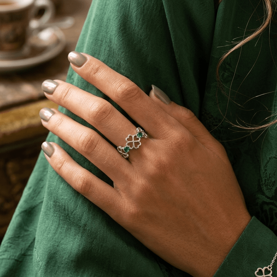 Lucky Cocktail Ring 925 Sterling Silver Zircon