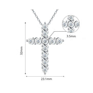 Collana con Pendente a Croce con Diamante Moissanite