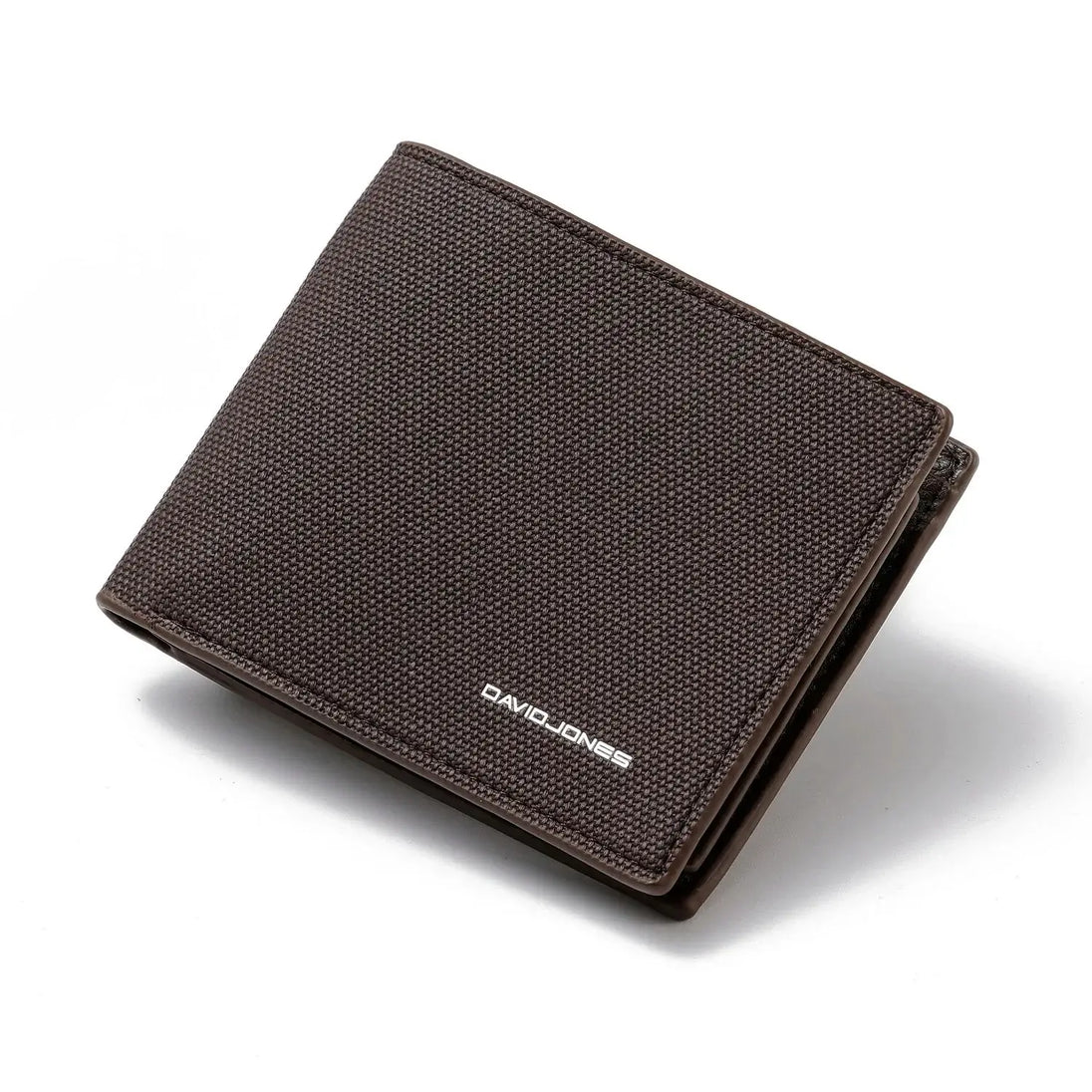 Brown PU leather unisex wallet, compact design, featuring interior pockets and zipper closure.