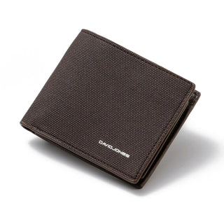 Brown PU leather unisex wallet, compact design, featuring interior pockets and zipper closure.