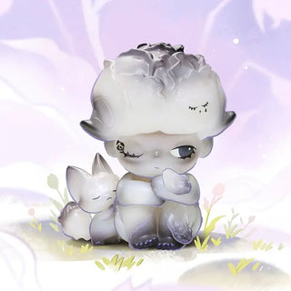 MOKOKO POP MART collectible figure, translucent white and gray, perfect for collectors and creative enthusiasts.