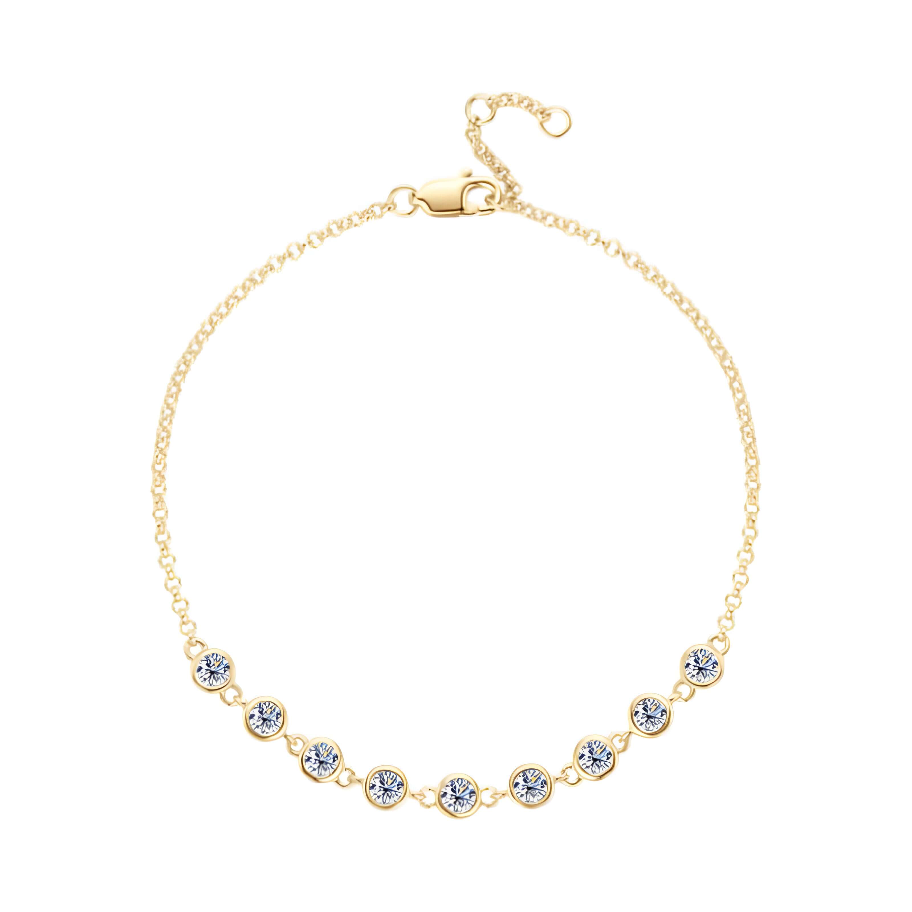 Gold Bracelet With Moissanite Stones - Marùe