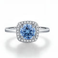 Moissanite Halo Ring in 925 Sterling Silver