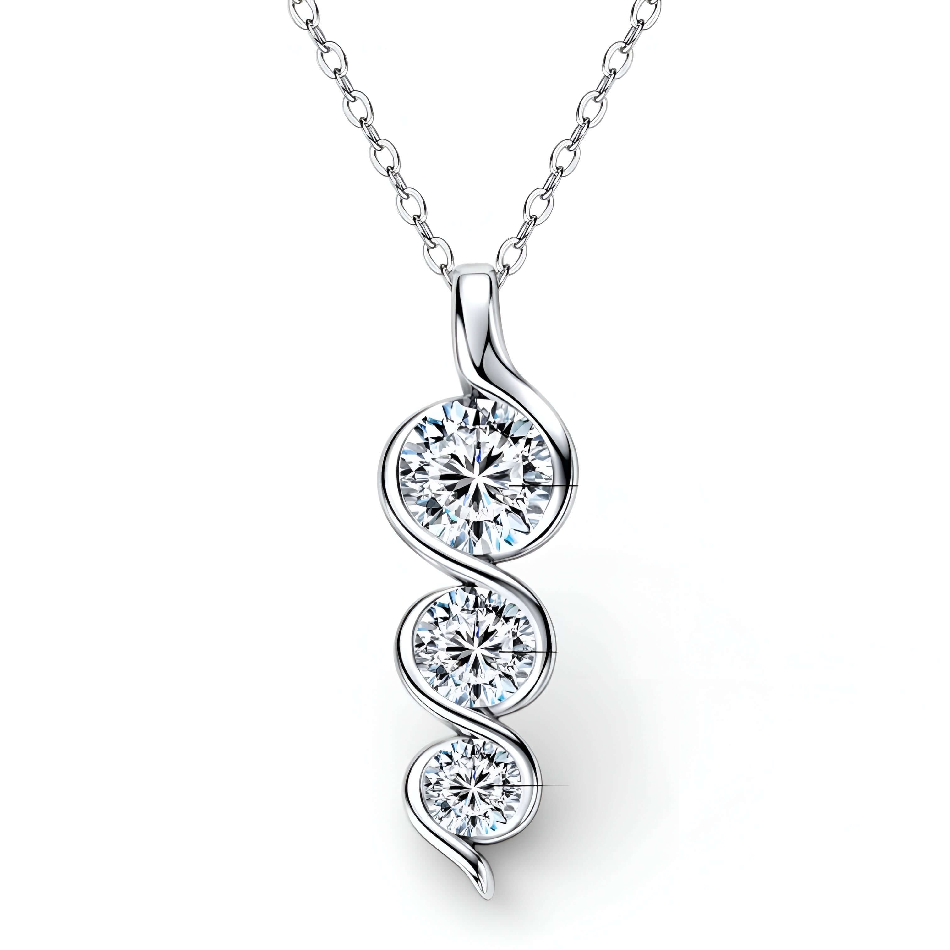 Moissanite Necklace in 925 Sterling Silver - Marùe