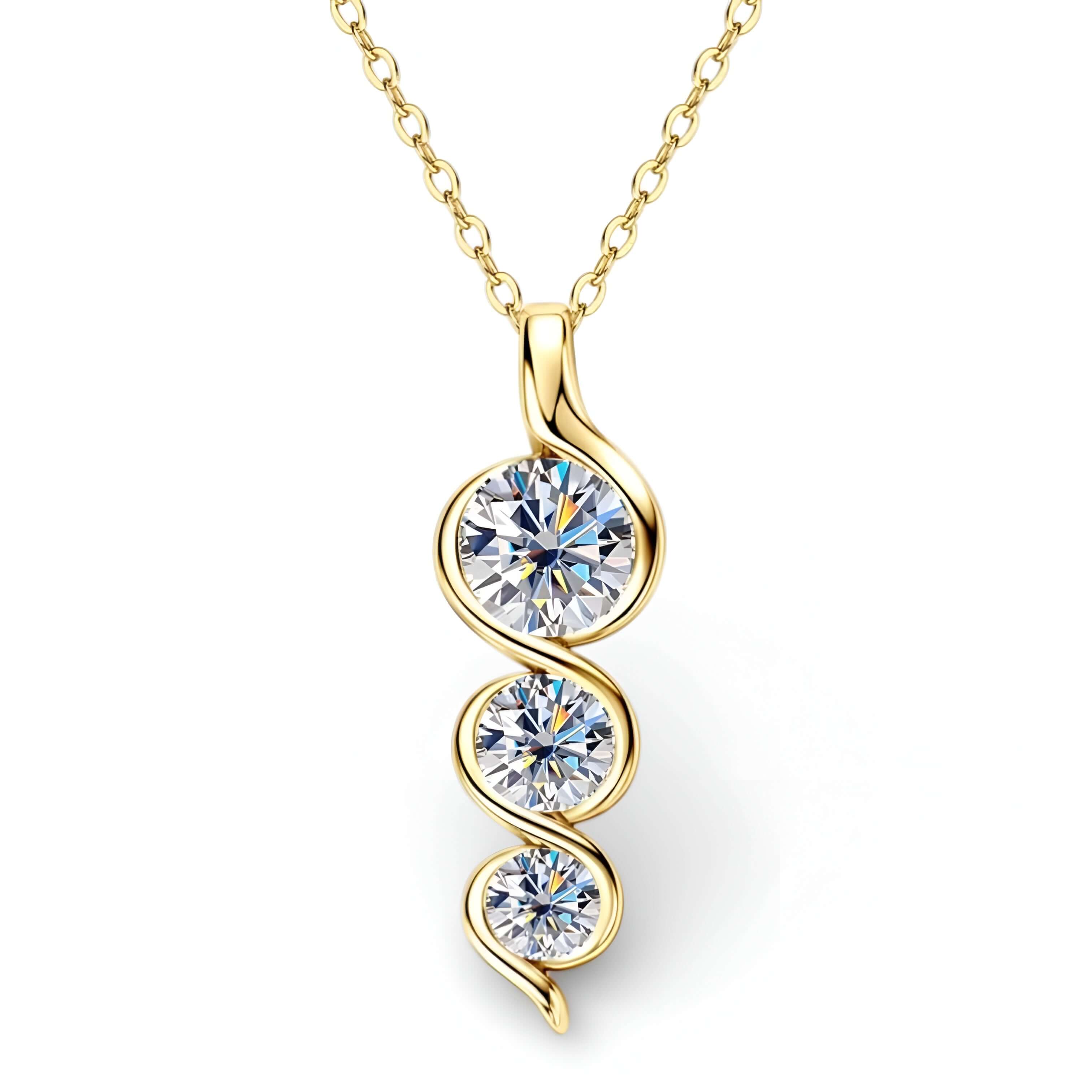 Moissanite Necklace in 925 Sterling Silver - Marùe