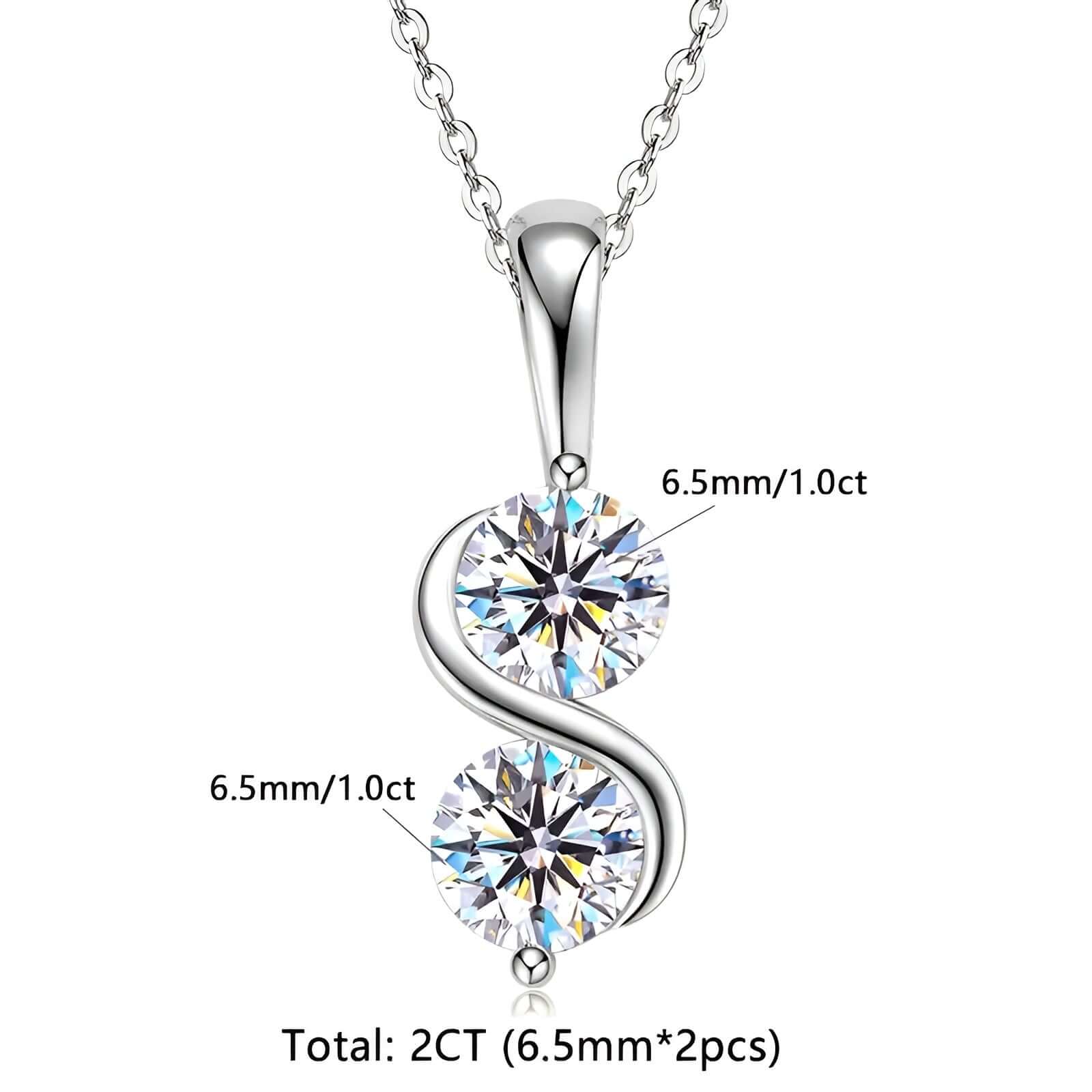 Moissanite Necklace in 925 Sterling Silver - Marùe