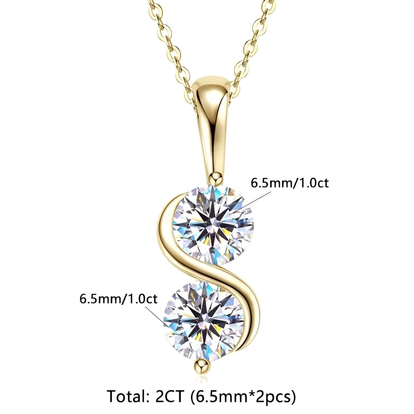 Moissanite Necklace in 925 Sterling Silver - Marùe