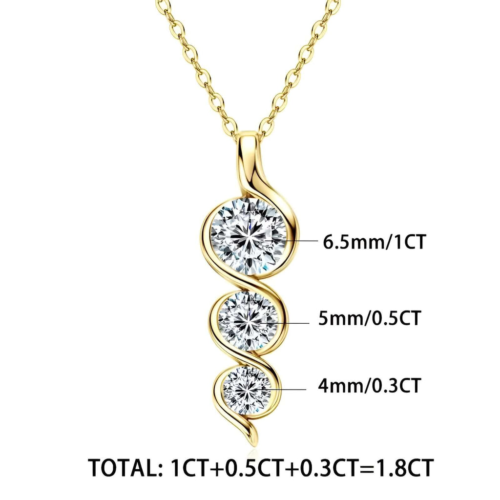 Moissanite Necklace in 925 Sterling Silver - Marùe