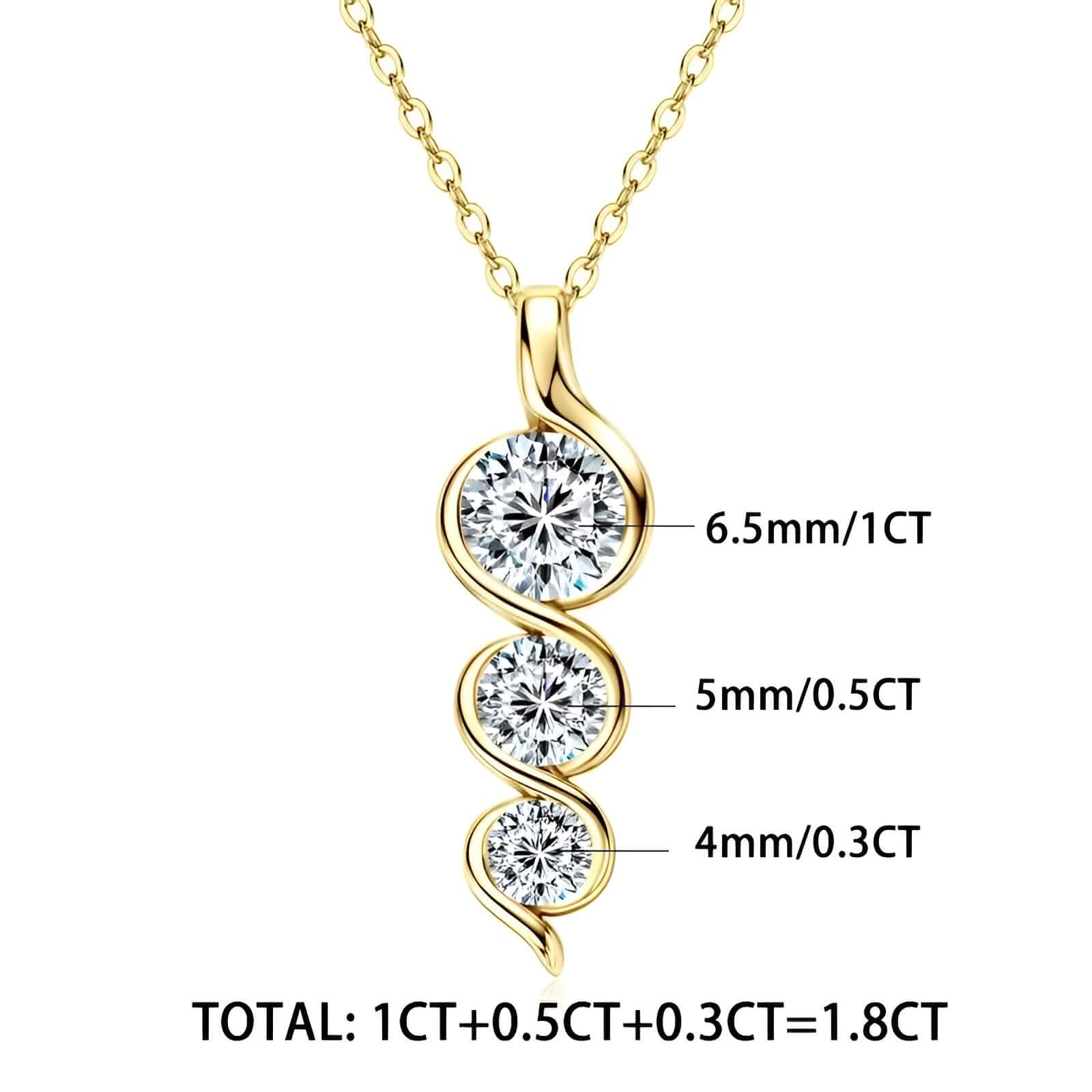 Moissanite Necklace in 925 Sterling Silver - Marùe
