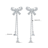 Handcrafted Moissanite Bowknot Drop Earrings