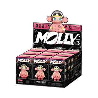 POP MART Molly collectible figure in pink, art toy series 03, perfect for collectors and enthusiasts.