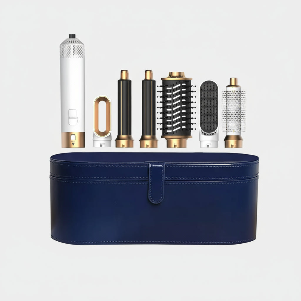 Hair Dryer - Hair styler Professional Multi Styler 7-in-1 100W with attachments in a stylish storage case.