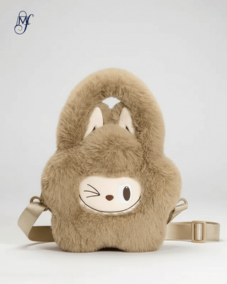 Labubu Handbag - cute plush handbag with bunny features and adjustable strap, perfect for ages 14 and up.