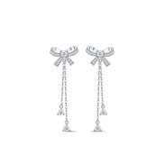 Handcrafted Moissanite Bowknot Drop Earrings